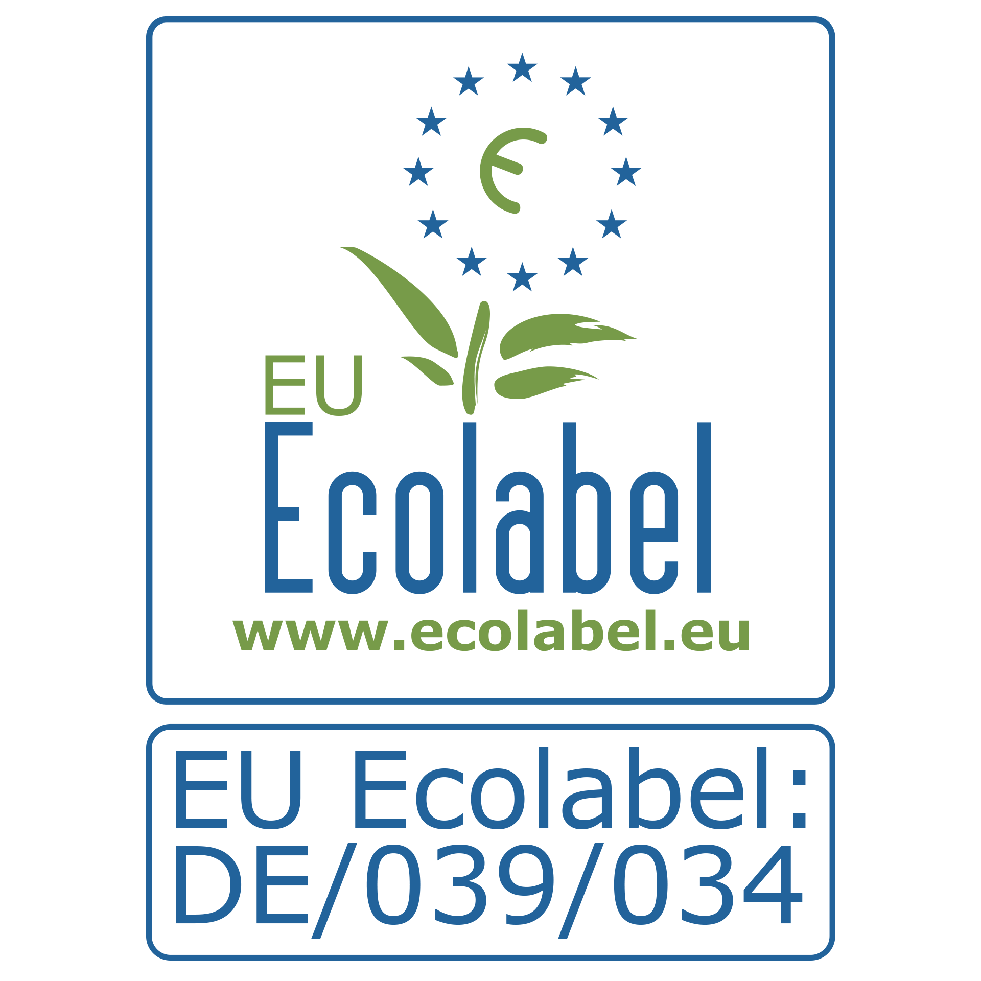 EU Ecolabel DE/039/034 EU Ecolabel DE-039-034