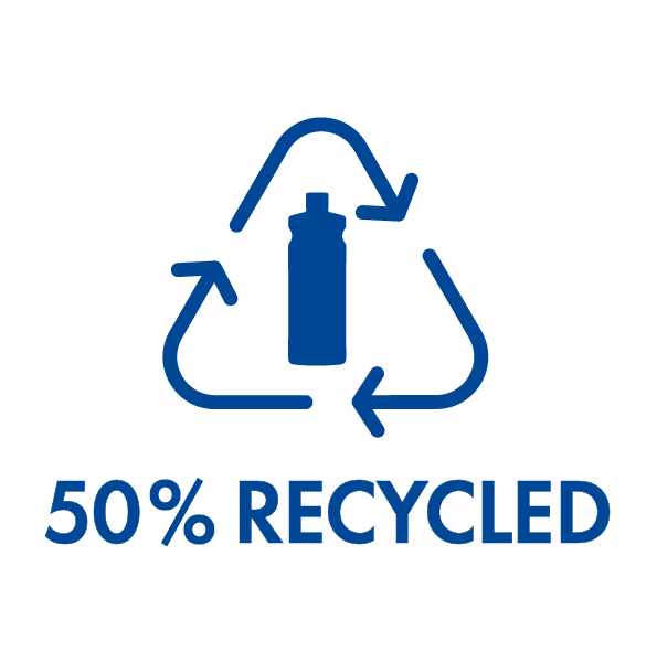 Flasche 50 % recycled